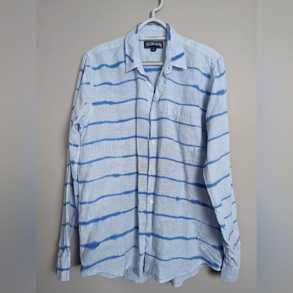 Vilebrequin 100% lined Button Shirt Tie Dye Blue - Picture 1 of 7